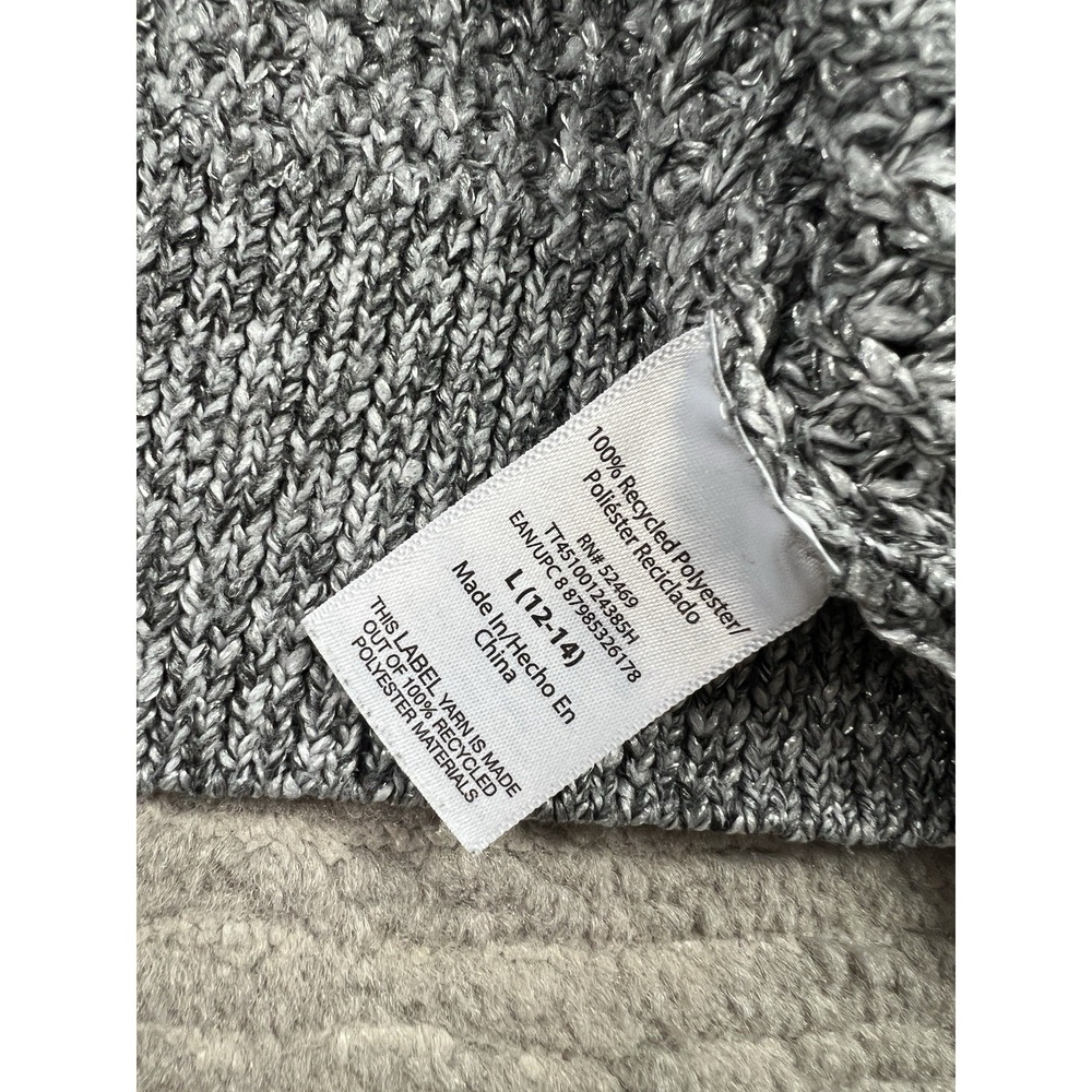 Time and Tru Sweater Womens Large Gray Long Sleeve Polyester Stretch Casual - Picture 11 of 13